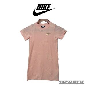 Nike girls sport all over logo pink dress size 6